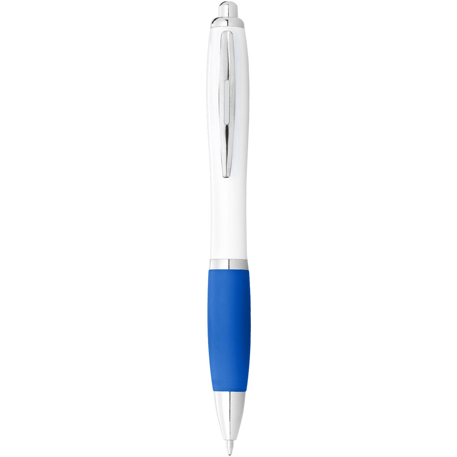 Stylo bille avec corps blanc et grip coloré Nash (encre noire) 10