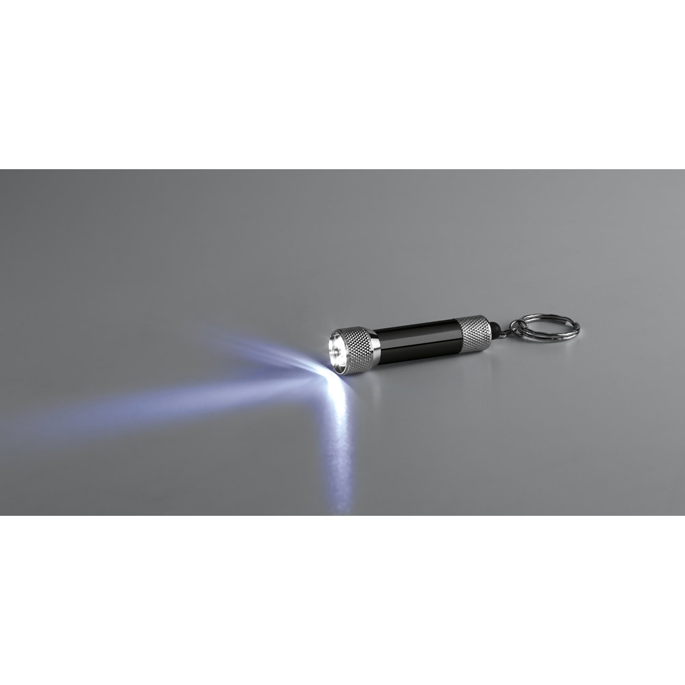 LERGAN. Porte-clés en aluminium avec lampe de poche 3 LED 8