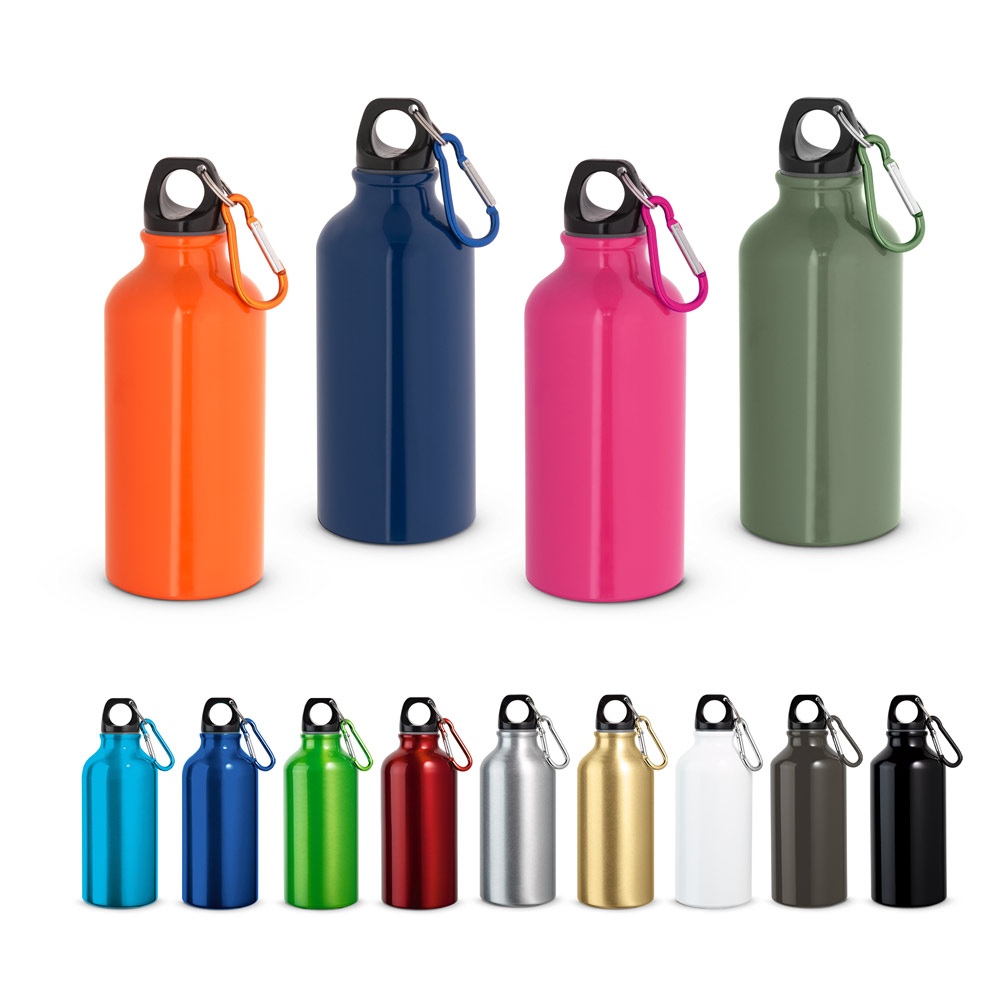 LANDSCAPE S. Bouteille de sport 400mL en aluminium avec mousqueton