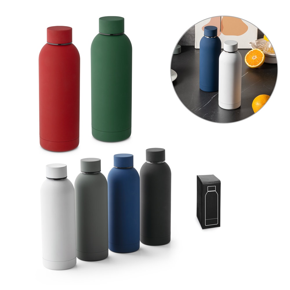 ODIN. Bouteille en acier inoxydable (36% recyclée) avec double parois 550 mL