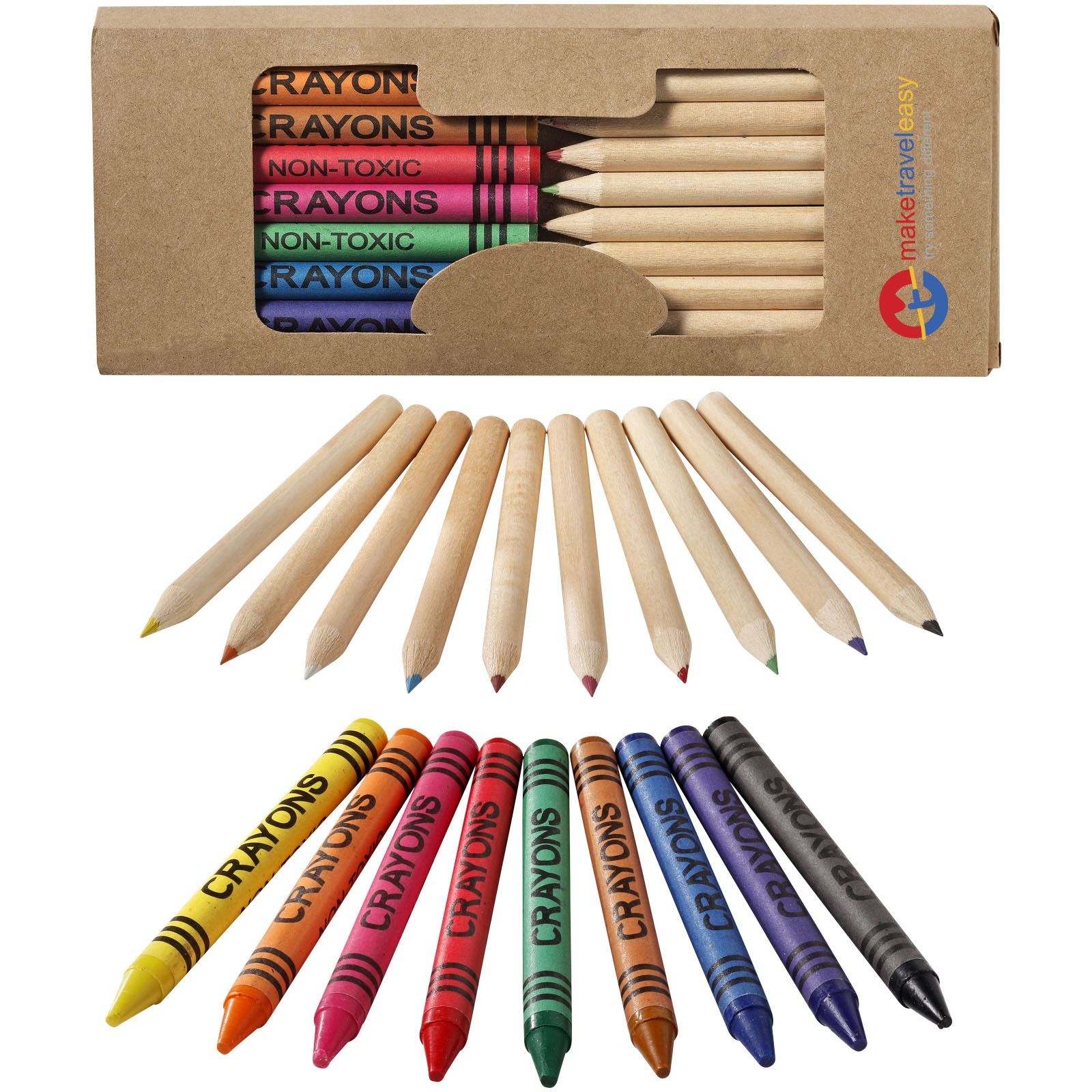 Kit de crayons et crayons gras colorés 19 pièces Lucky 3