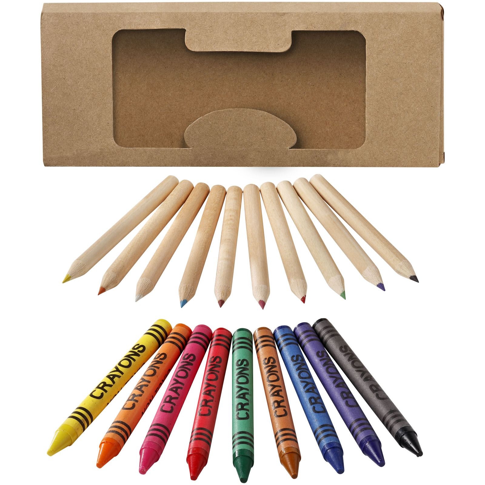 Kit de crayons et crayons gras colorés 19 pièces Lucky 2