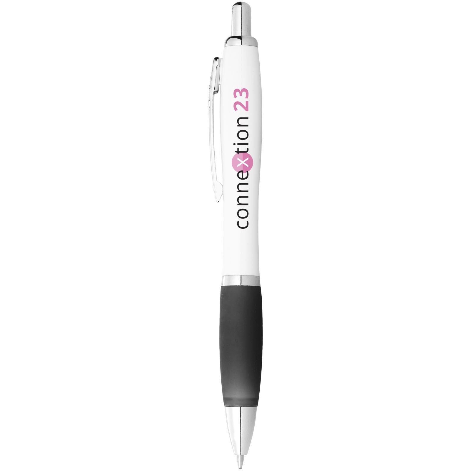 Stylo bille avec corps blanc et grip coloré Nash (encre bleue) 18