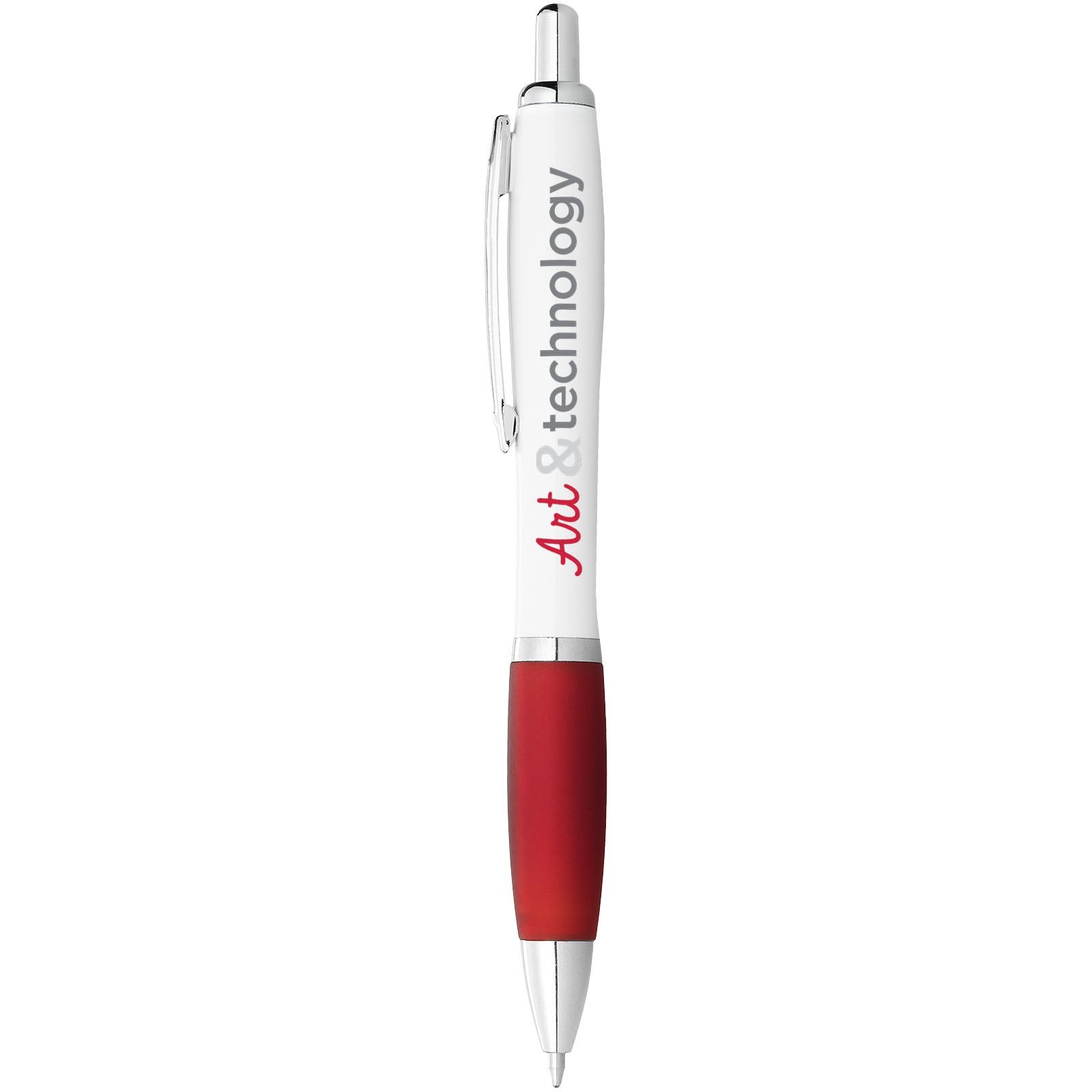 Stylo bille avec corps blanc et grip coloré Nash (encre bleue) 20