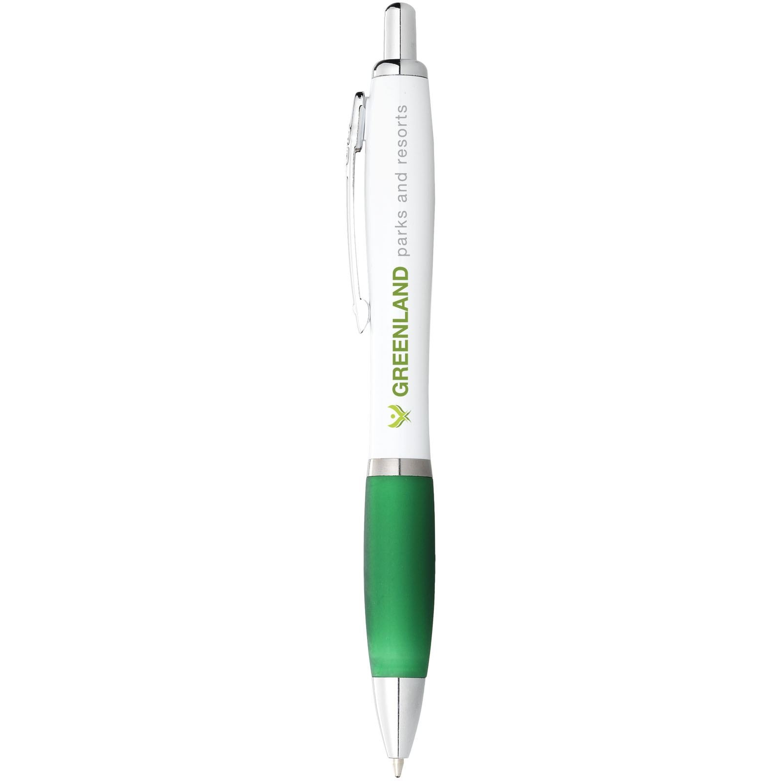 Stylo bille avec corps blanc et grip coloré Nash (encre bleue) 21