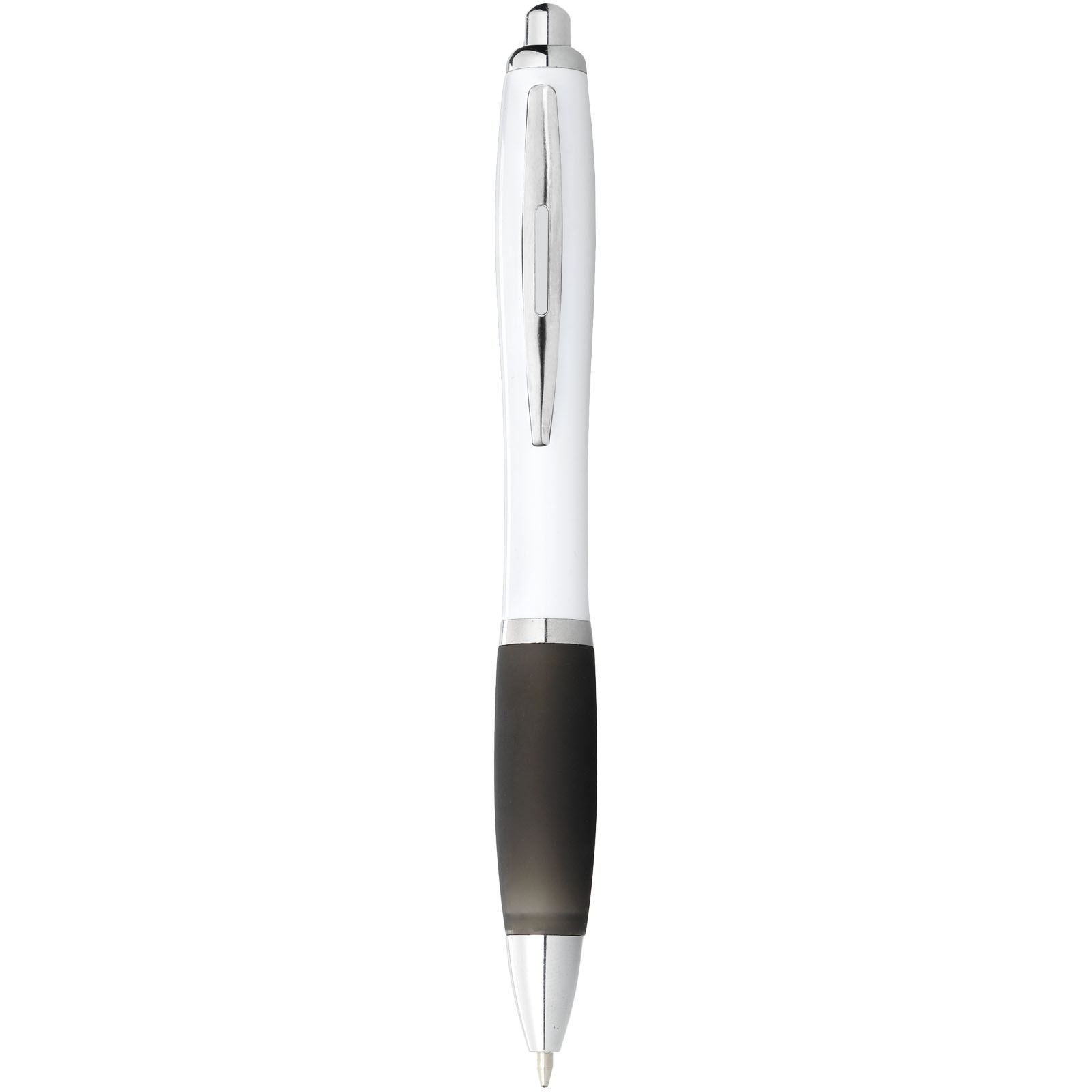 Stylo bille avec corps blanc et grip coloré Nash (encre bleue) 4