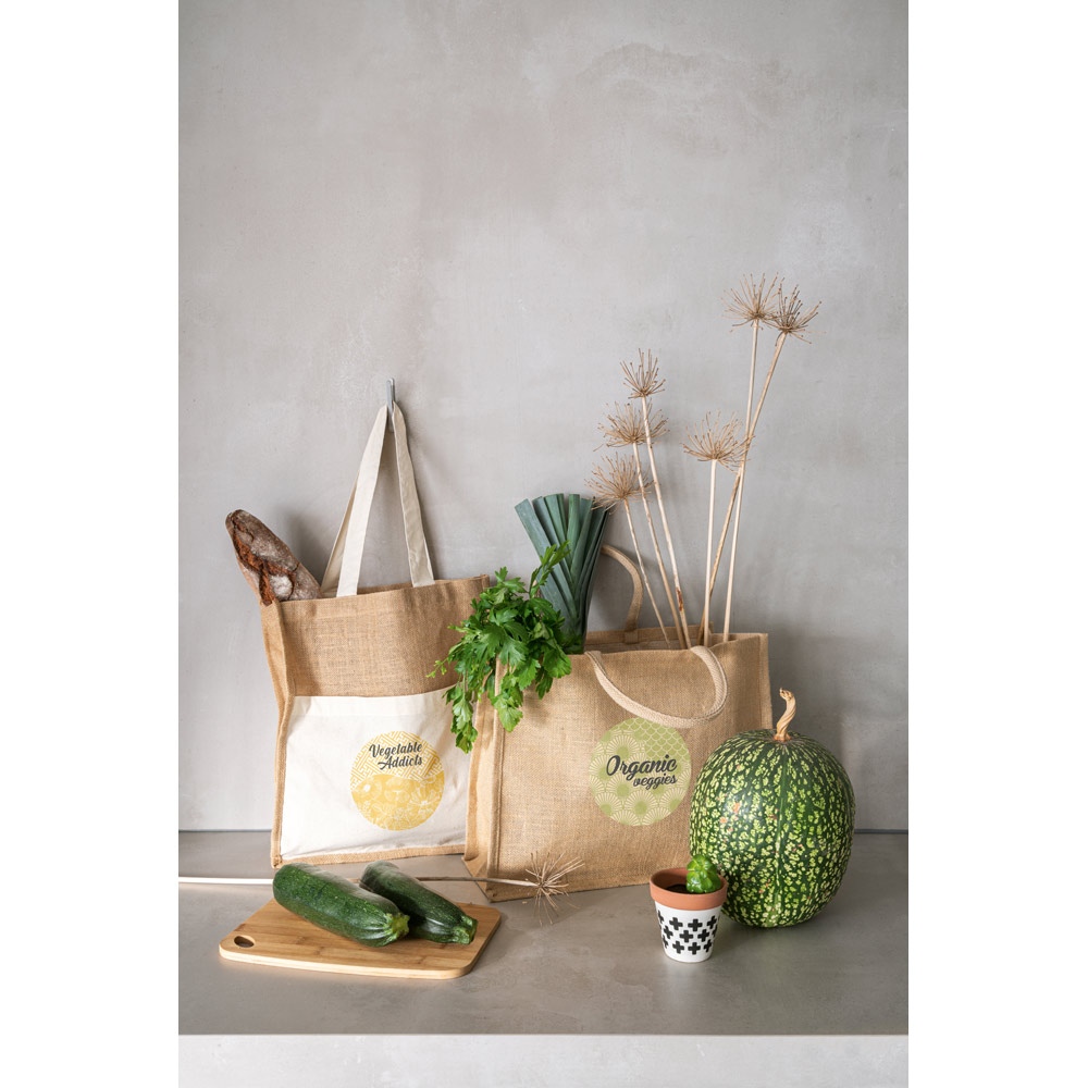 BRAGA. Sac en jute (240 g/m²) avec pochette 100% coton (140 gm²) 4