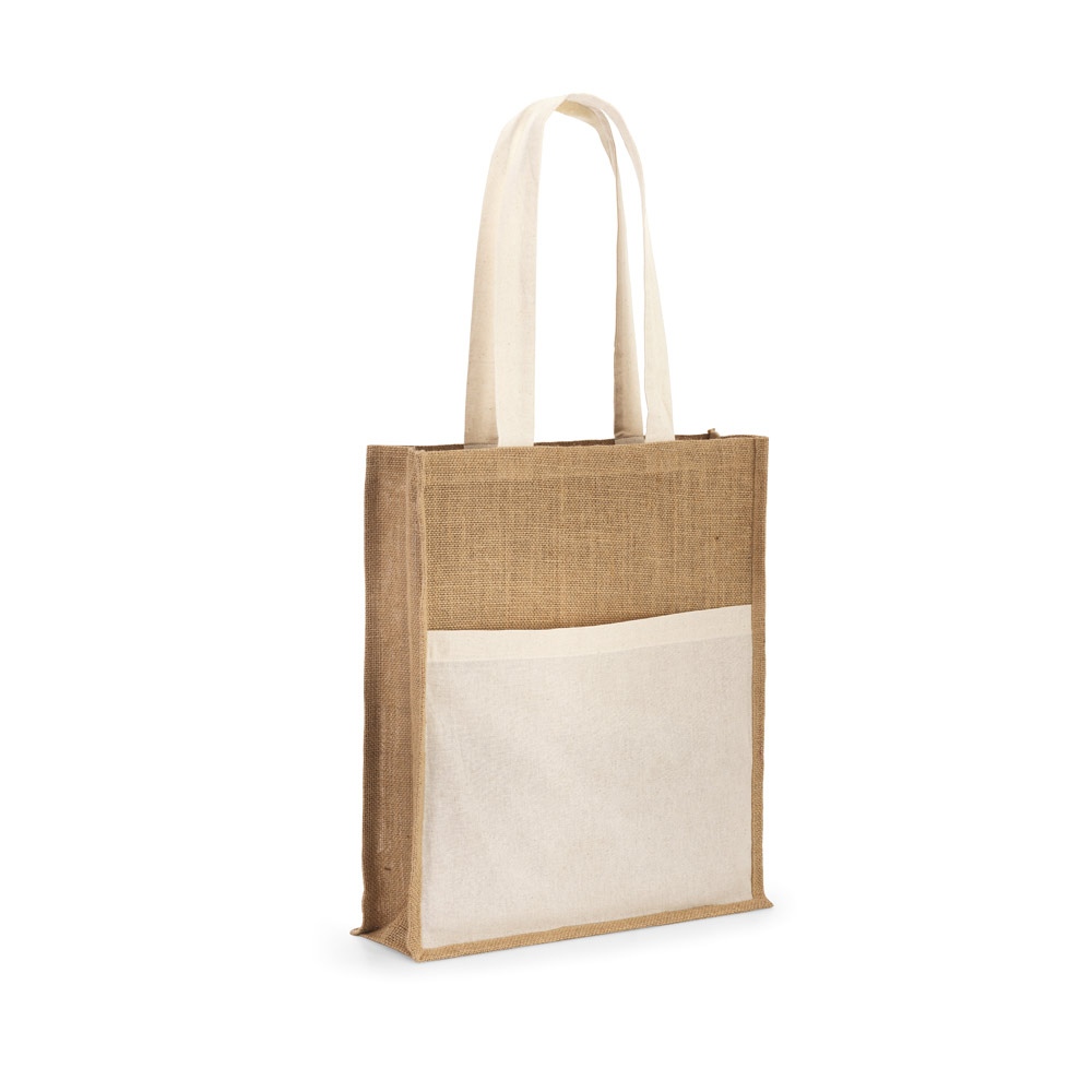 BRAGA. Sac en jute (240 g/m²) avec pochette 100% coton (140 gm²) 2