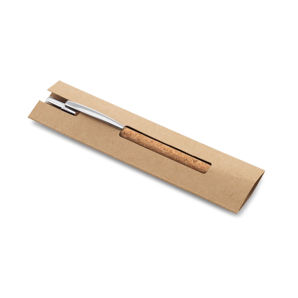 NATURA. Stylo en liège et aluminium recyclé (100 % rAL) avec clip 5