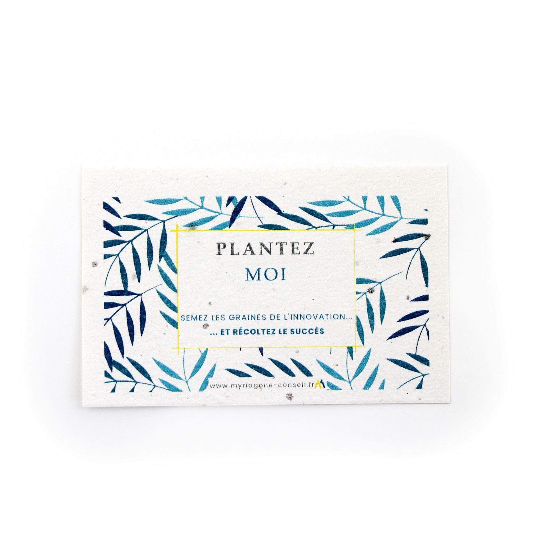 Carte de visite papier graines RECTO