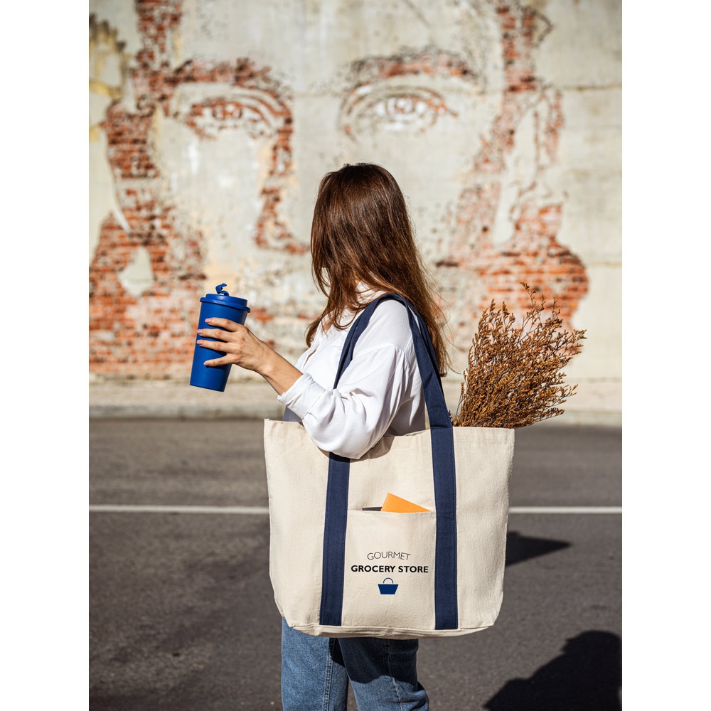 VILLE. Sac en toile 100% coton avec poche frontale et intérieure (280 g/m²) 5