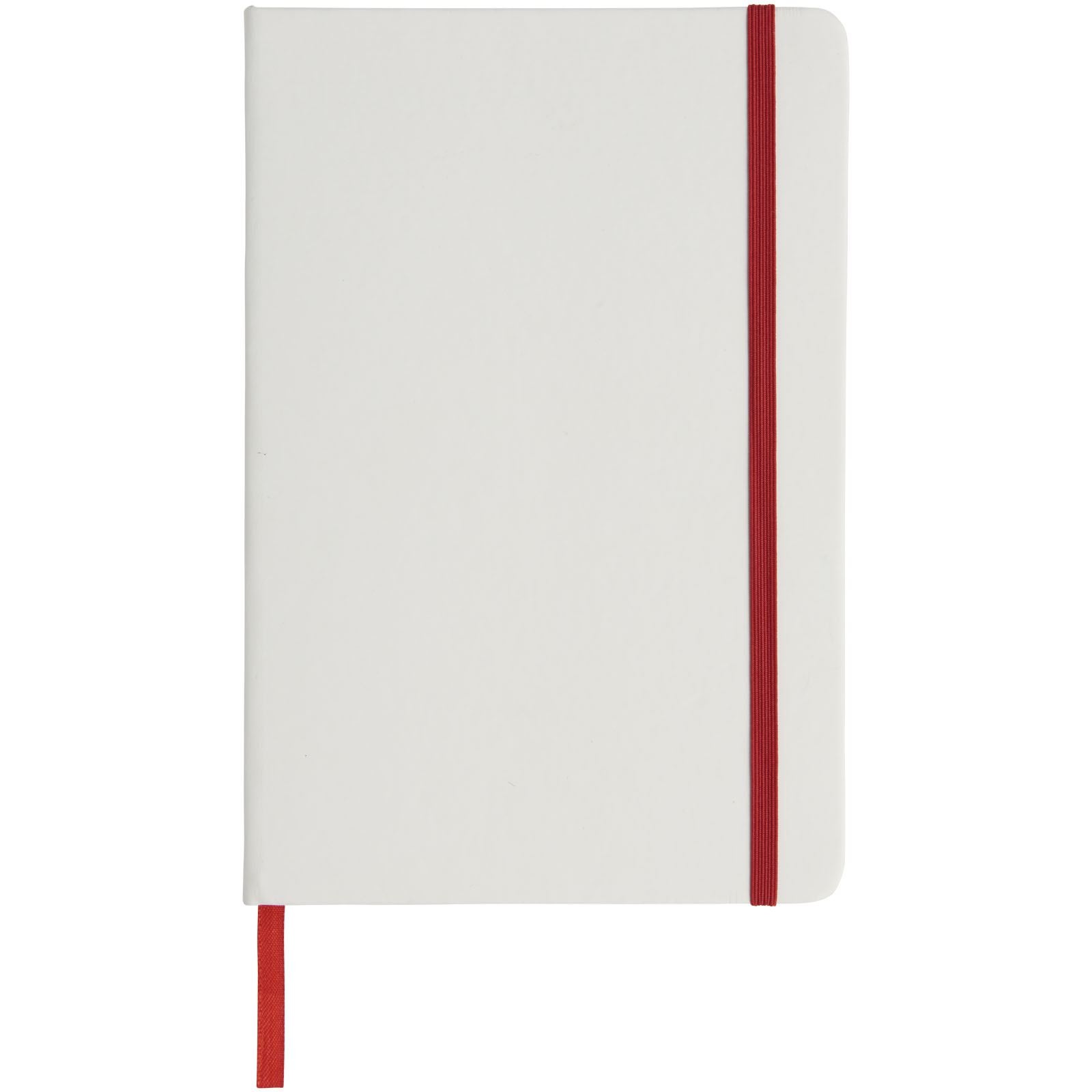 Carnet de notes blanc A5 Spectrum avec élastique de couleur 9