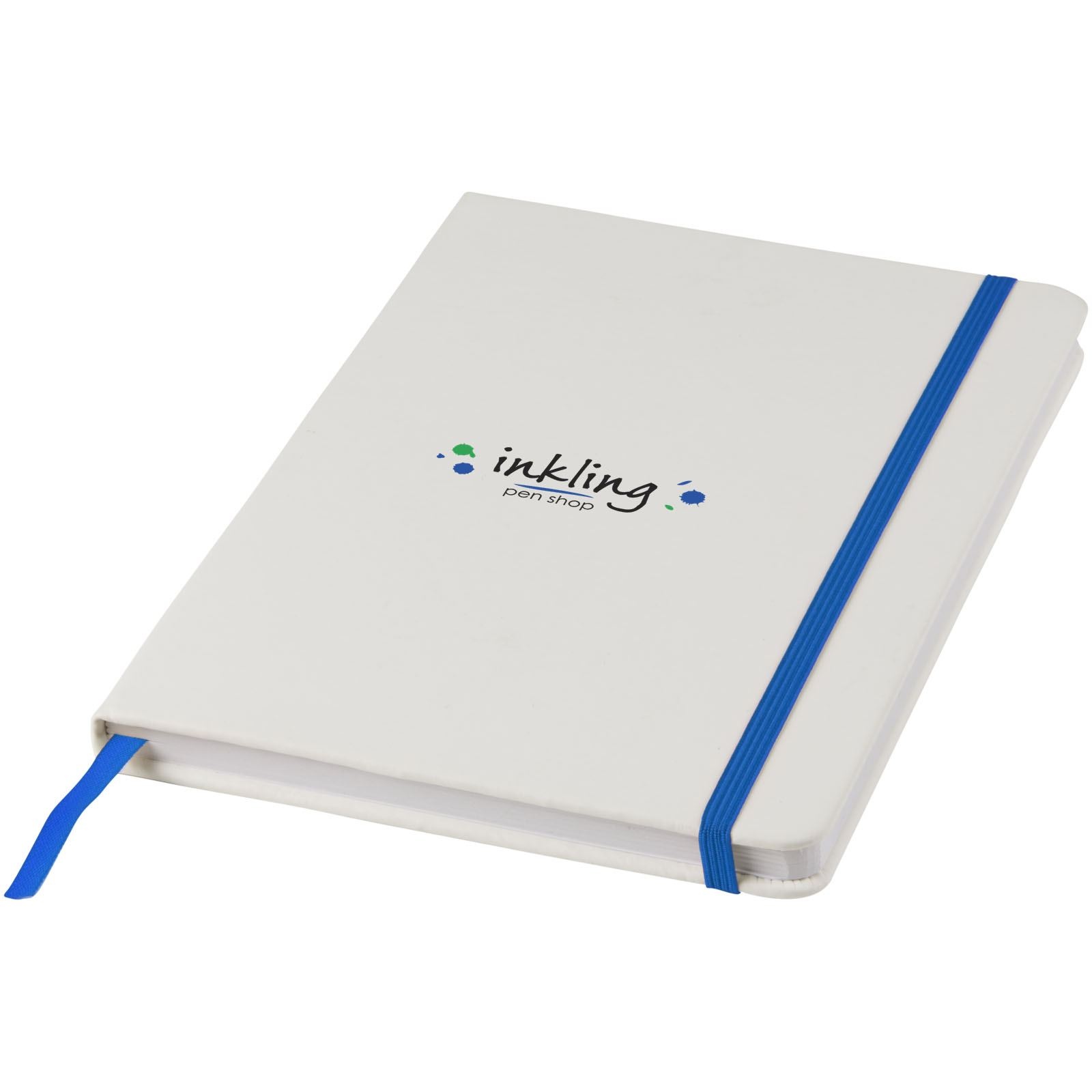 Carnet de notes blanc A5 Spectrum avec élastique de couleur 10