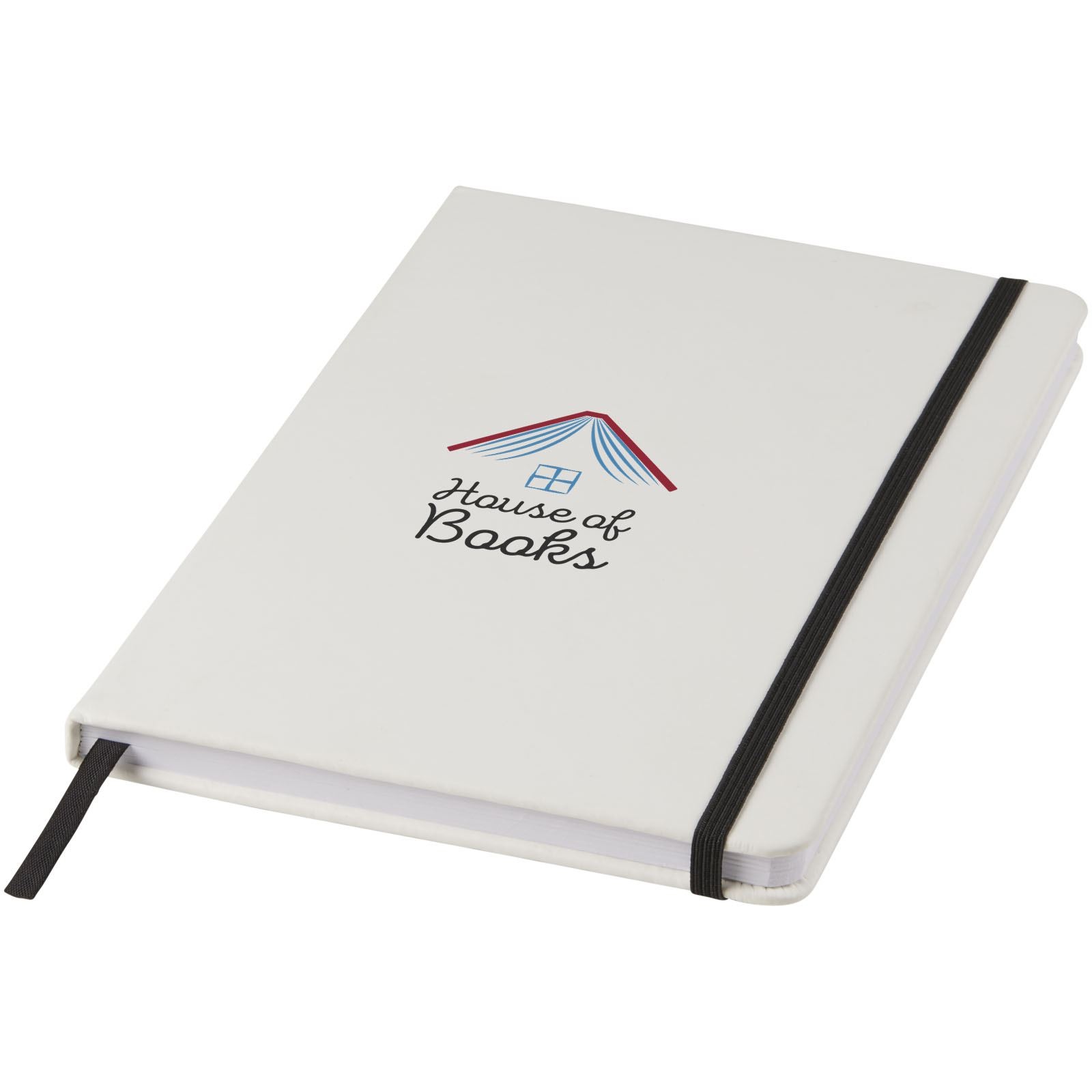 Carnet de notes blanc A5 Spectrum avec élastique de couleur 11
