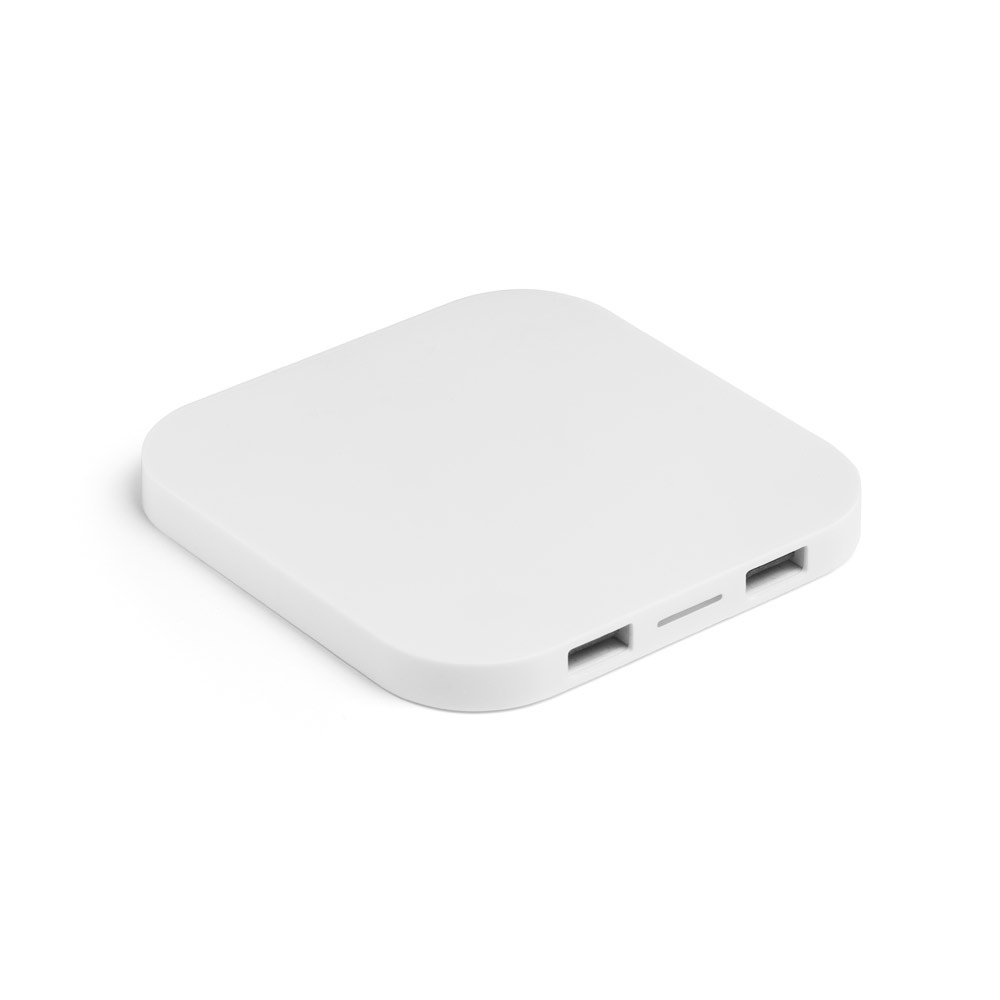 CAROLINE. Chargeur sans fil 15W superfast avec HUB 2 ports USB-A en ABS recyclé (60 % rABS) 3