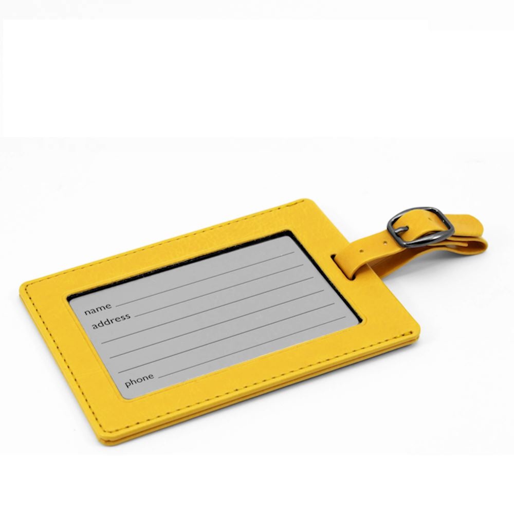 Grande étiquette à bagage rectangulaire en PU 4