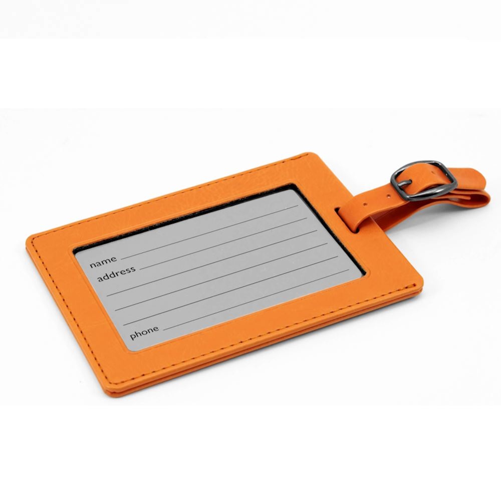 Grande étiquette à bagage rectangulaire en PU