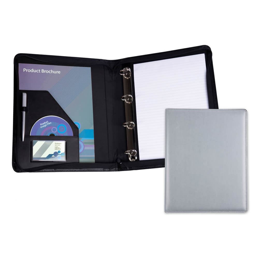 Conférencier zippé A4 avec anneaux en PU 2
