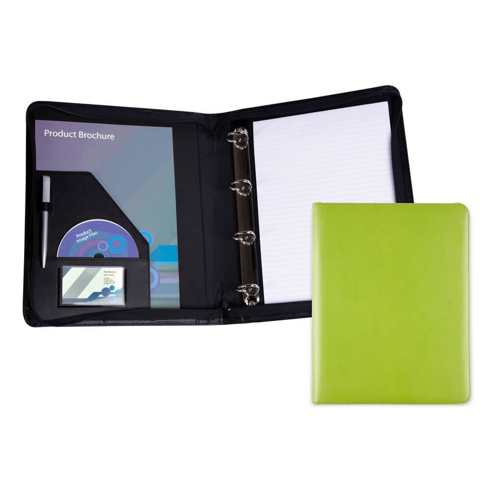 Conférencier zippé A4 avec anneaux en PU 4