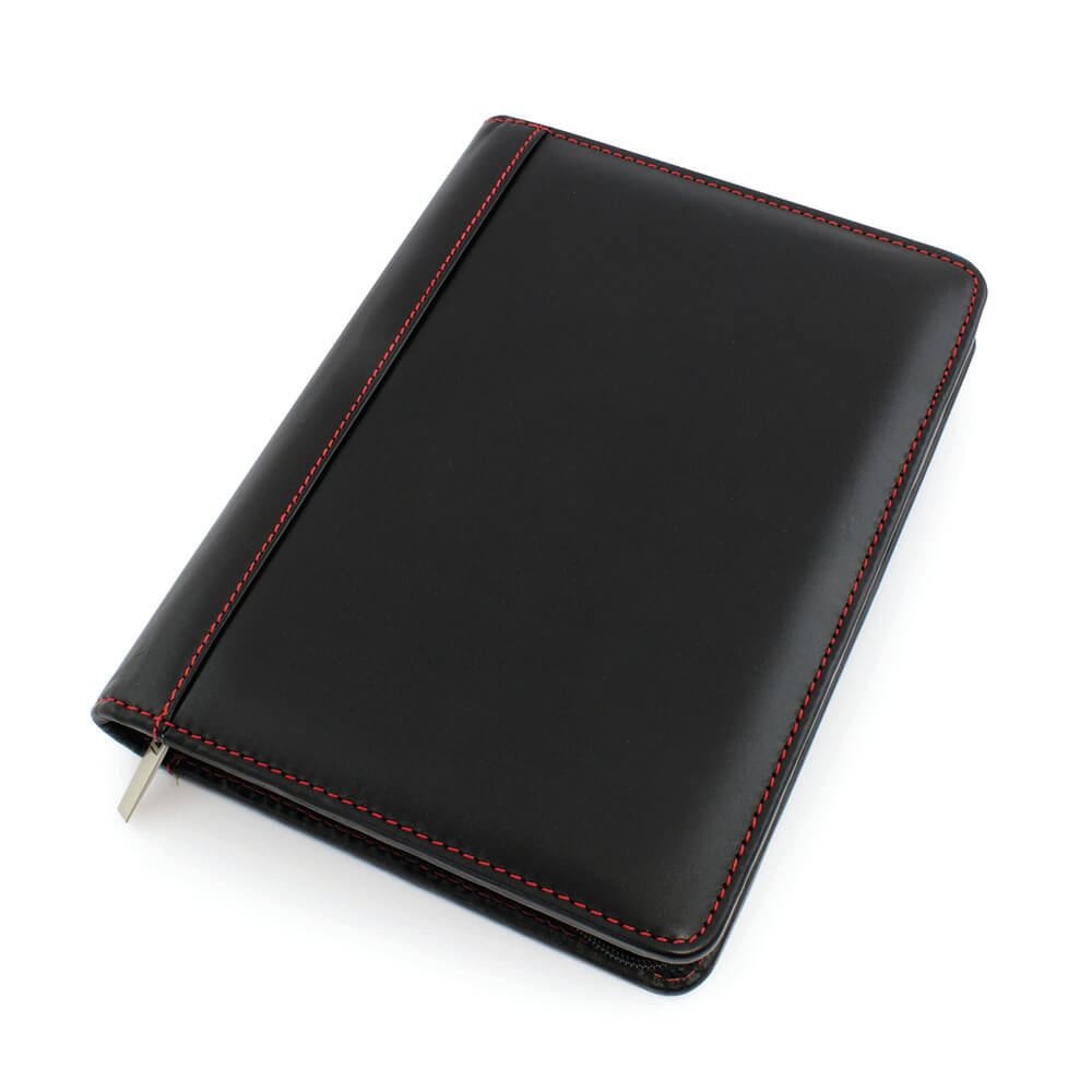 Conférencier zippé A5 en cuir Nappa Sandringham 3