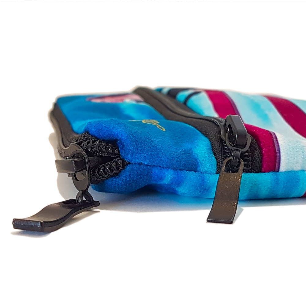 Trousse 2 zips 190x120 mm en velours avec doublure 2