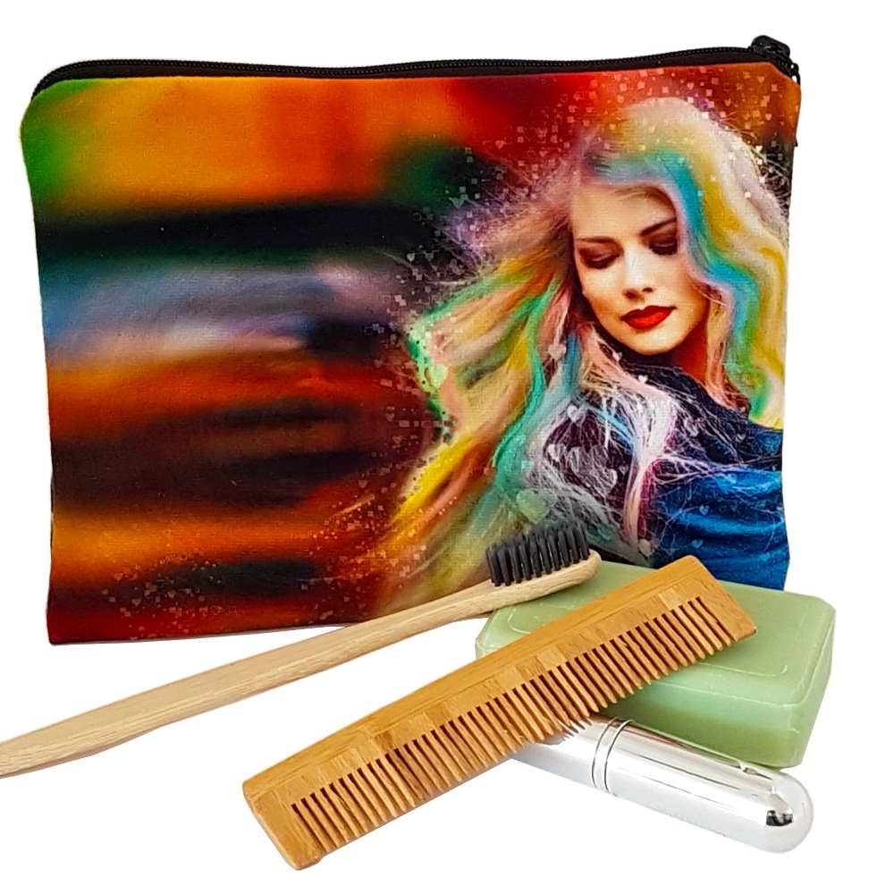 Trousse plate en velours - Format A5 3