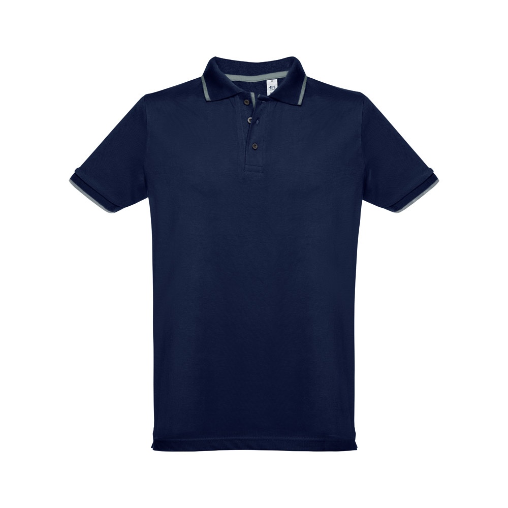 THC ROME. Polo bicolore en coton pour hommes 13