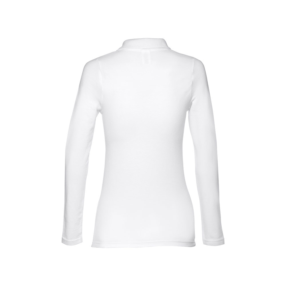THC BERN WOMEN WH. Polo à manches longues pour femmes en coton cardé 4