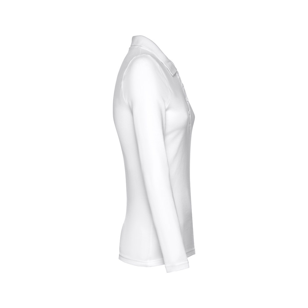 THC BERN WOMEN WH. Polo à manches longues pour femmes en coton cardé 5