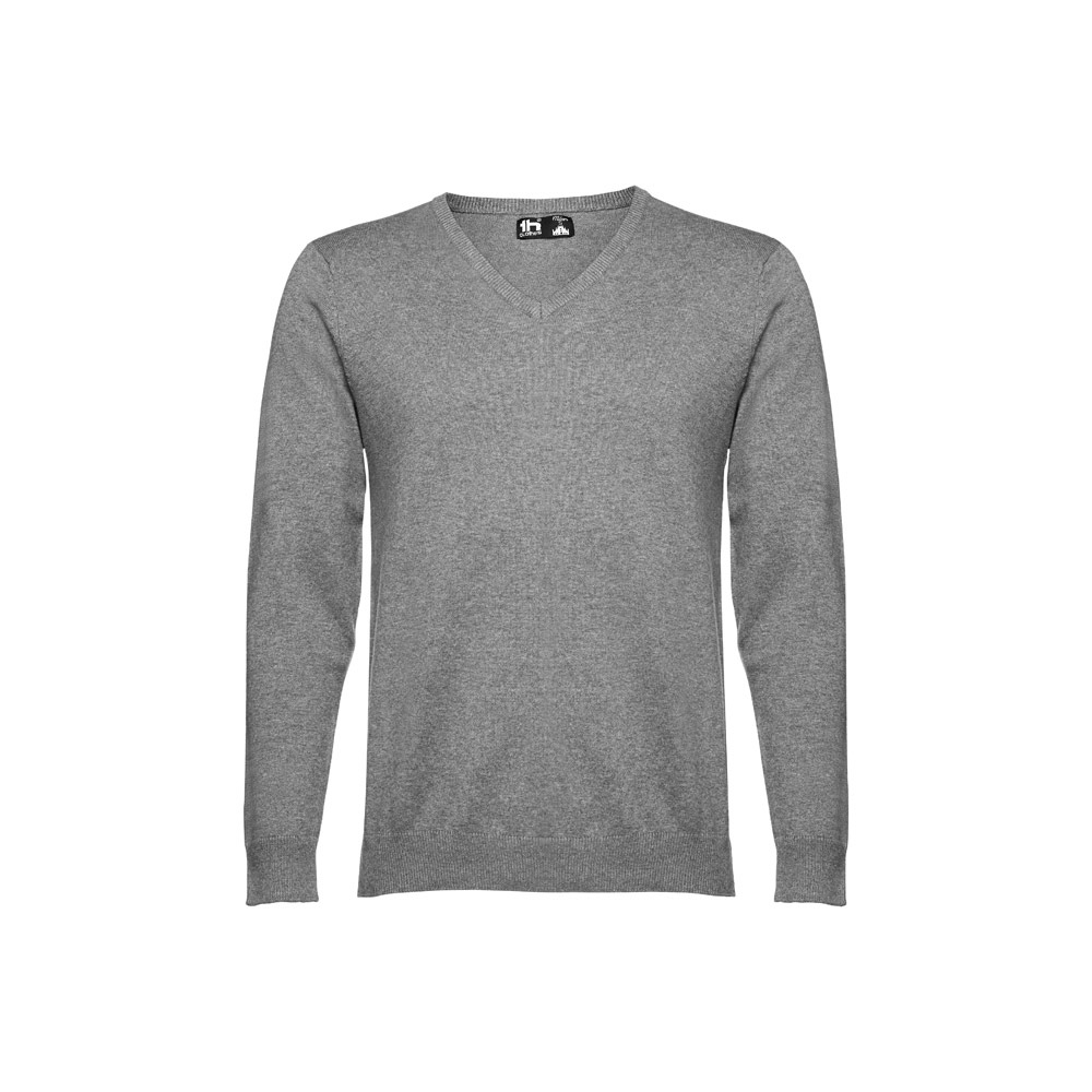THC MILAN. Pull col V pour homme en coton et polyamide 5
