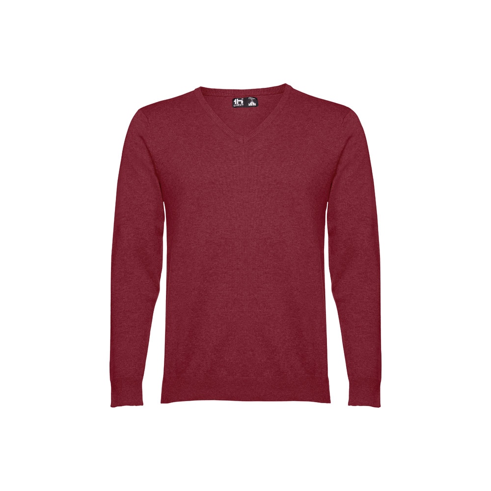 THC MILAN. Pull col V pour homme en coton et polyamide 3