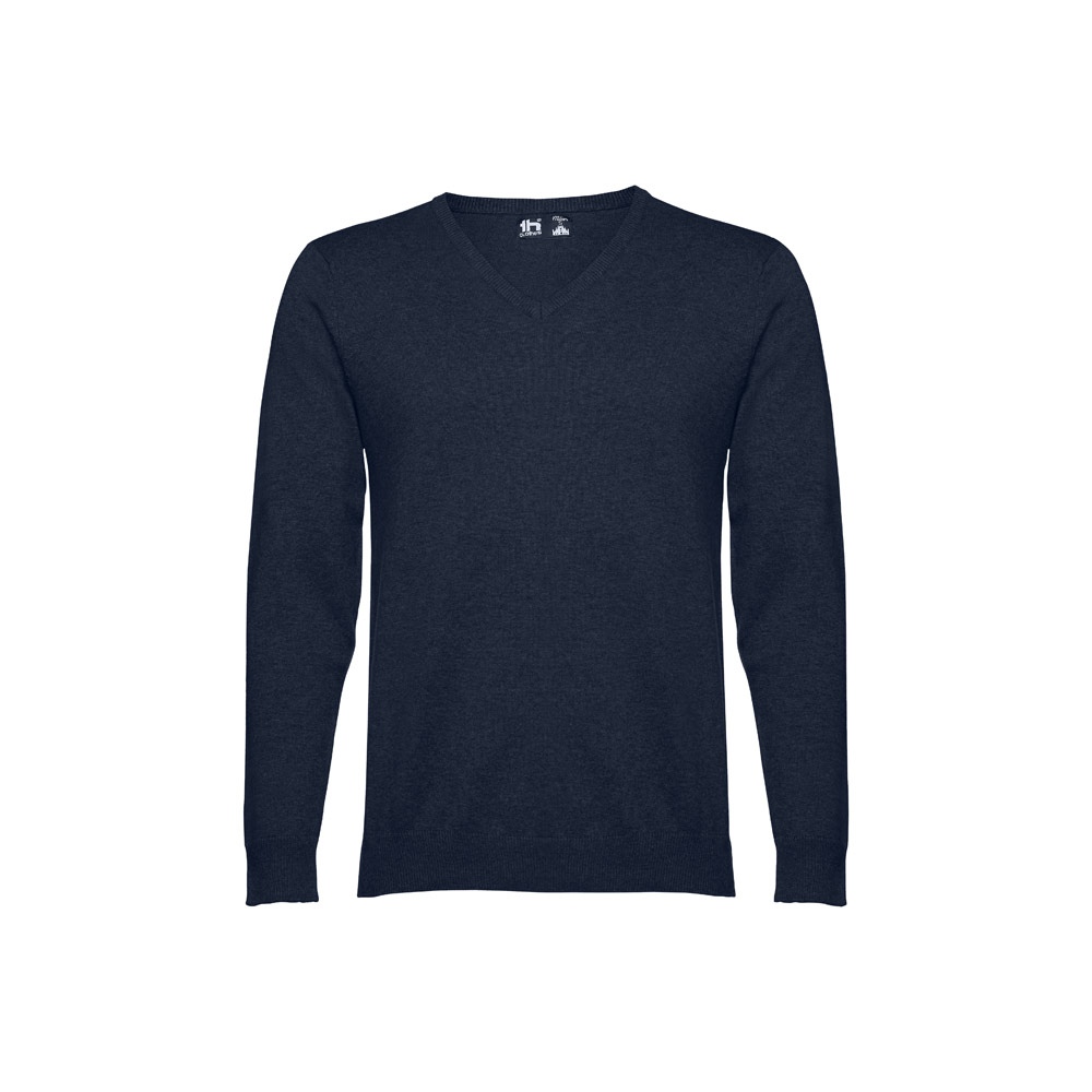 THC MILAN. Pull col V pour homme en coton et polyamide 4