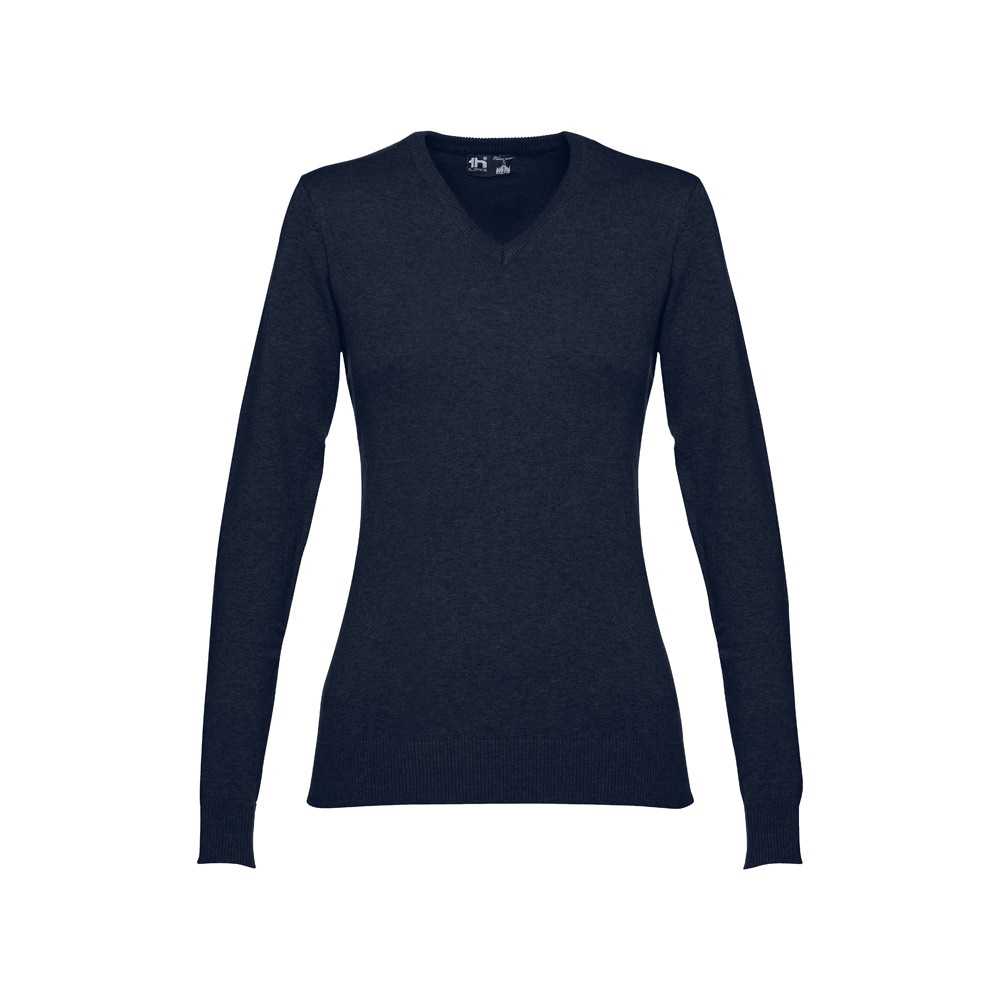THC MILAN WOMEN. Pull à col V pour femmes en coton et polyamide 4