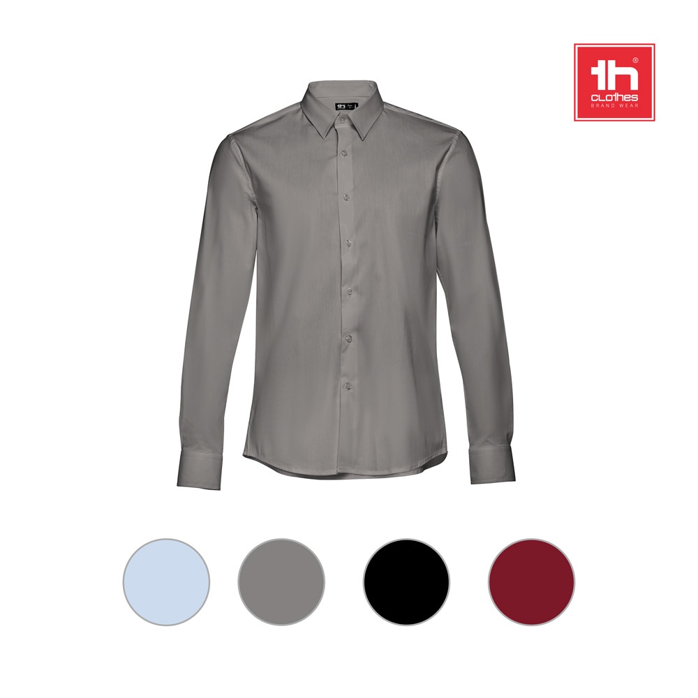 THC PARIS. Chemise en popeline à manches longues pour hommes 6