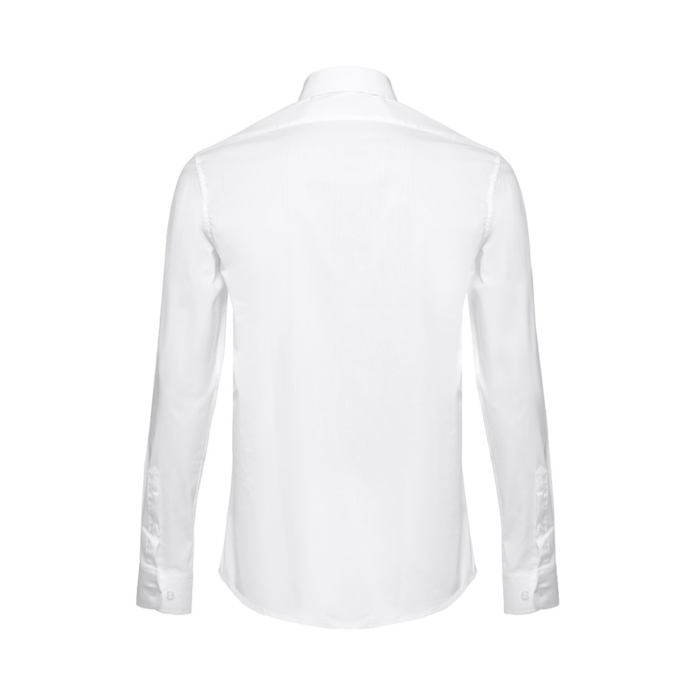 THC PARIS WH. Chemise en popeline à manches longues pour hommes.Couleur blanche 4