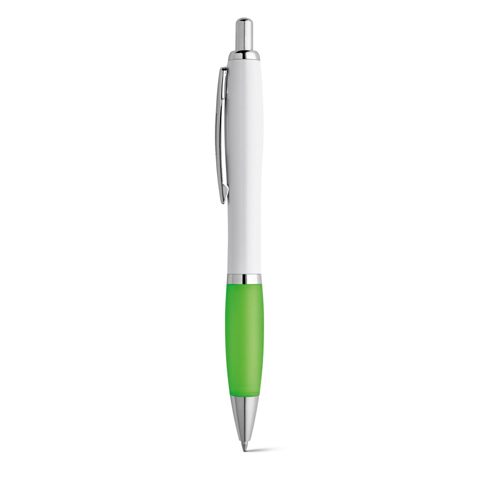MOVE BK. Stylo à bille en ABS blanc avec clip en métal 9