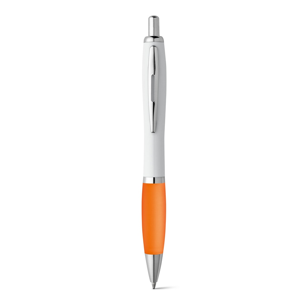 MOVE BK. Stylo à bille en ABS blanc avec clip en métal 12