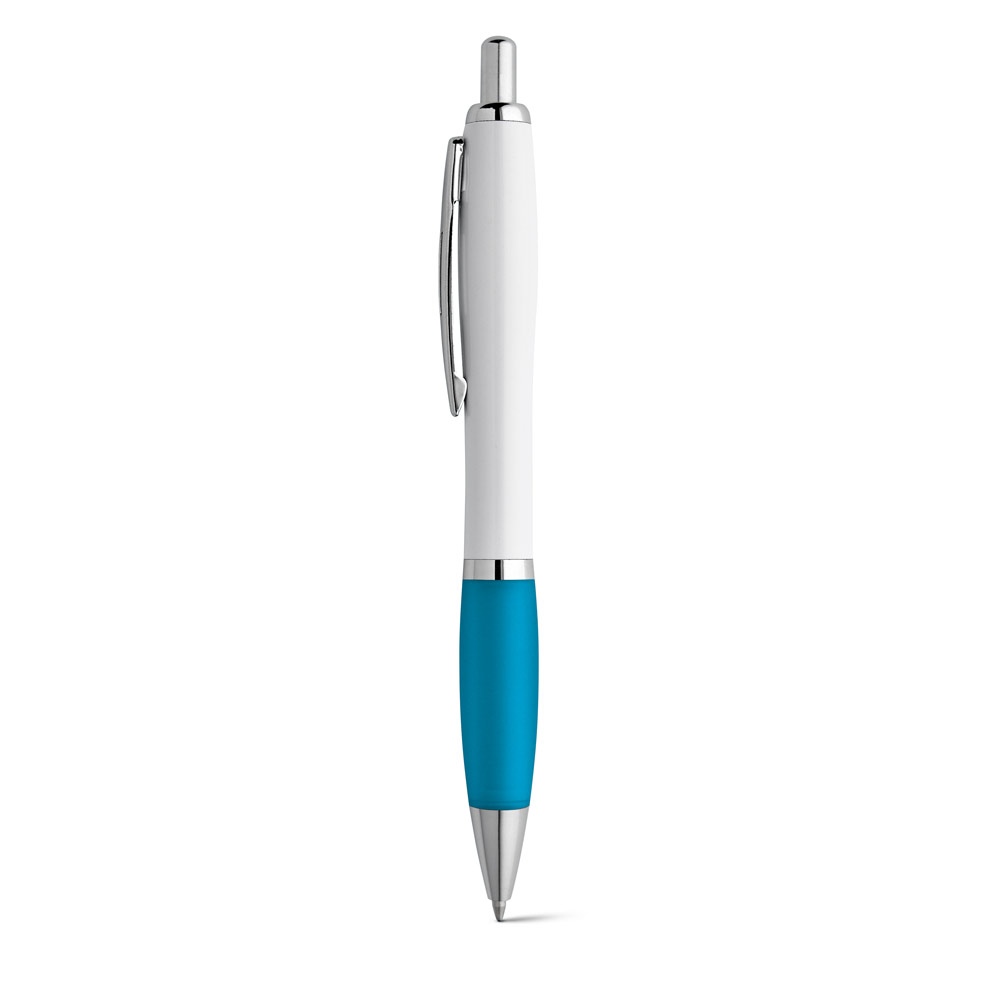 MOVE BK. Stylo à bille en ABS blanc avec clip en métal 6