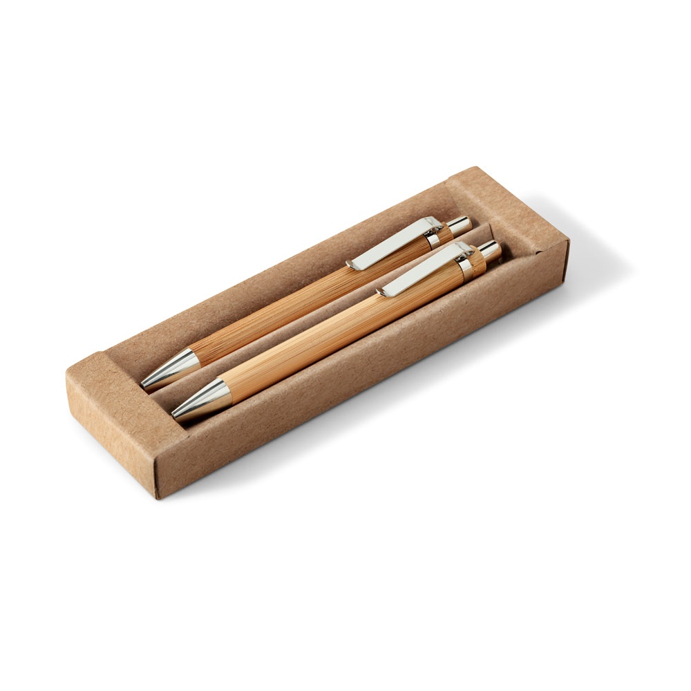 GREENY. Kit stylo bille et porte-mine en bambou 2