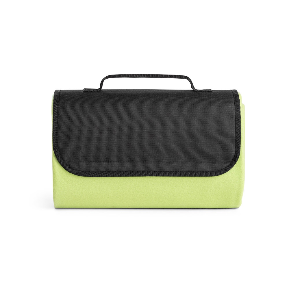 RILEY. Couverture pique-nique en polaire (180 g/m²) avec visière 10