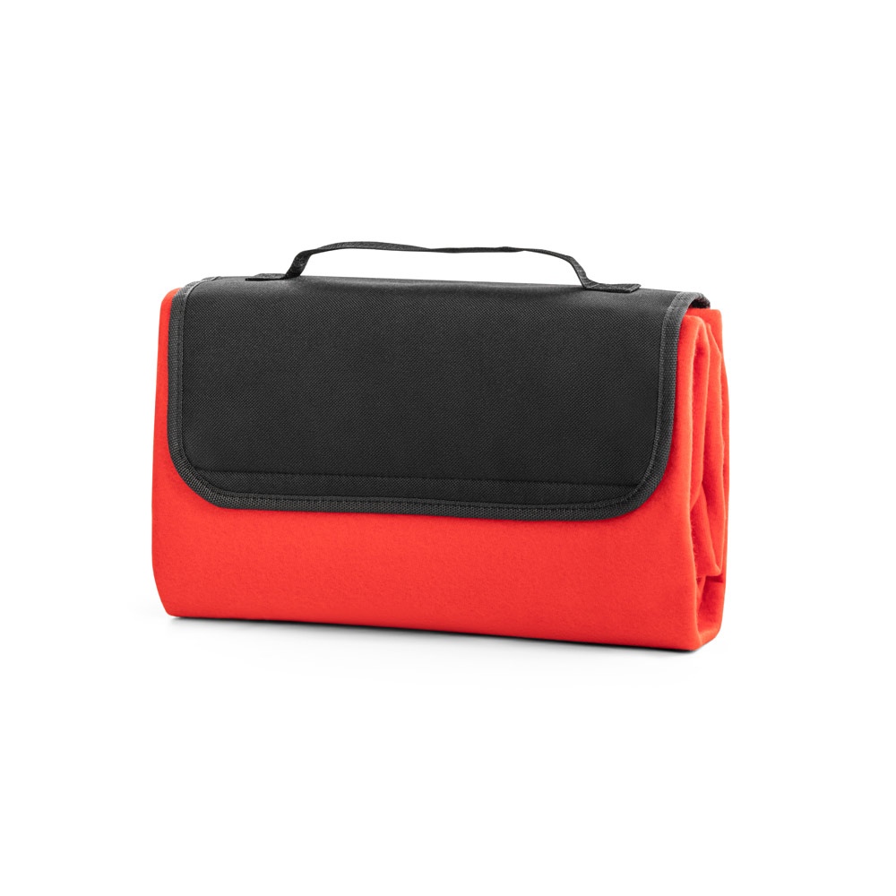 RILEY. Couverture pique-nique en polaire (180 g/m²) avec visière 4