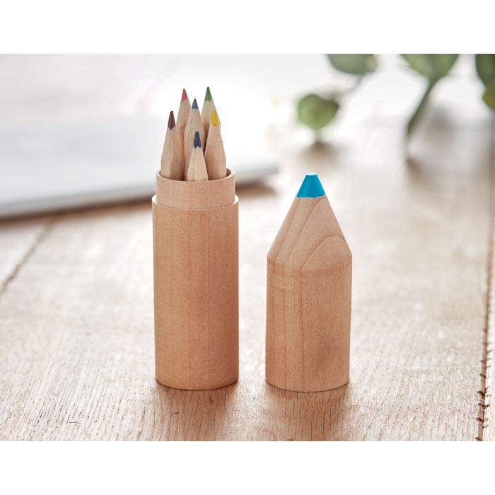 6 crayons dans un étui en bois - PETIT COLORET 4