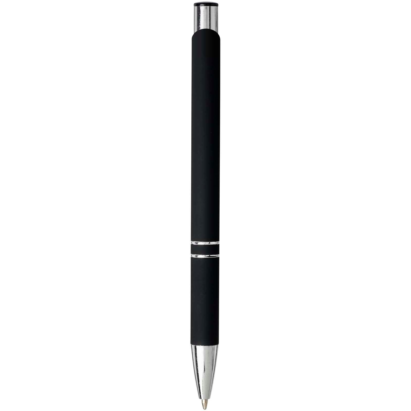 Stylo bille rétractable doux au toucher Moneta (encre noire) 18