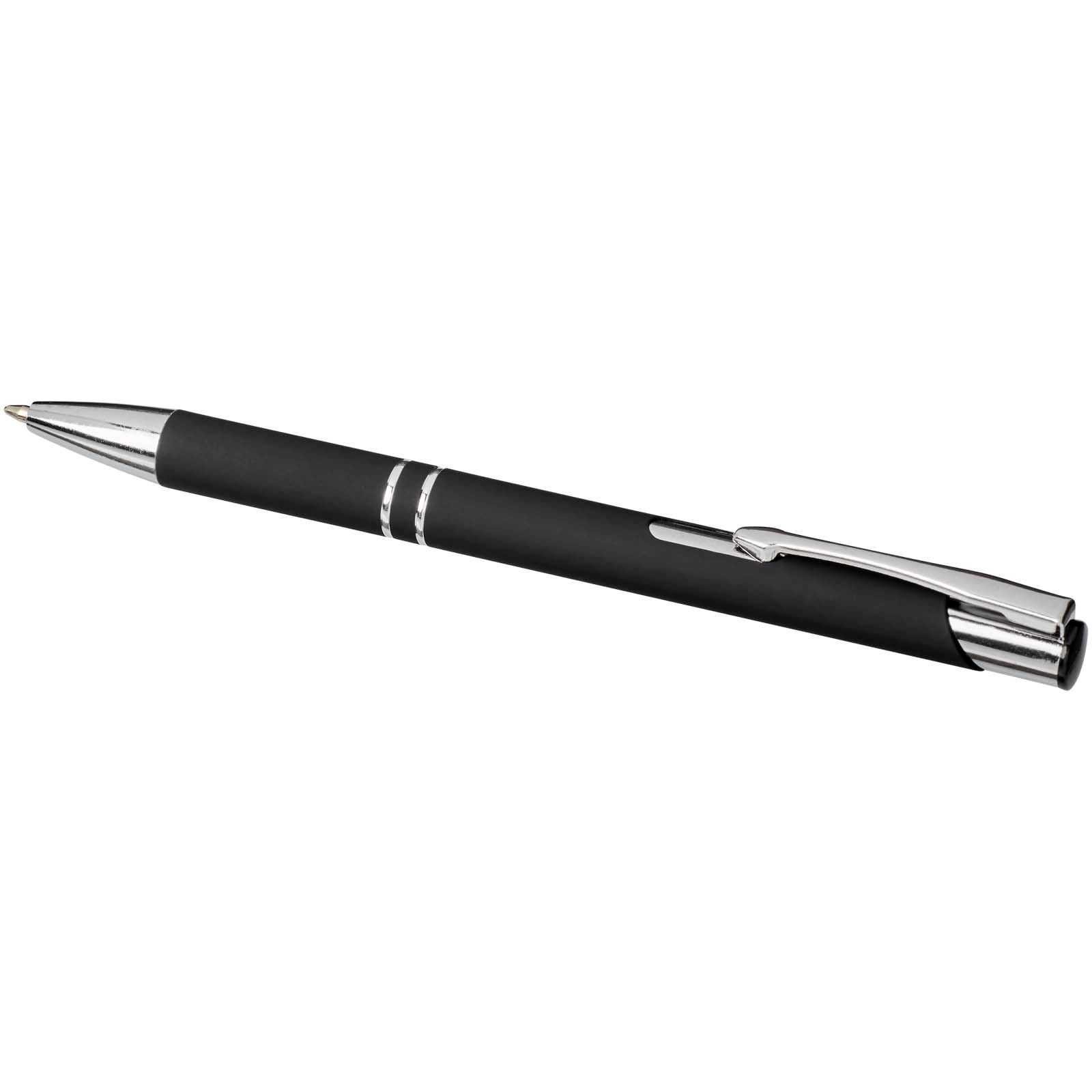 Stylo bille rétractable doux au toucher Moneta (encre noire) 25