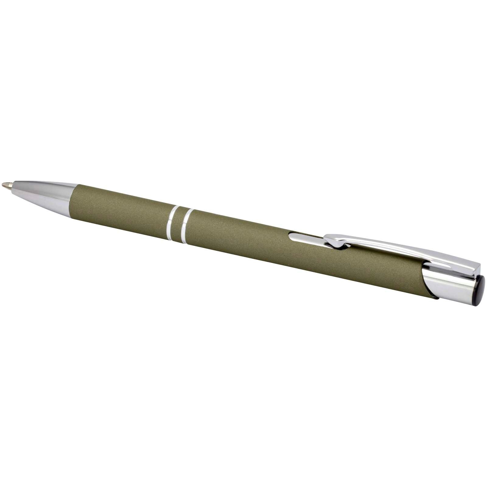 Stylo bille rétractable doux au toucher Moneta (encre noire) 28