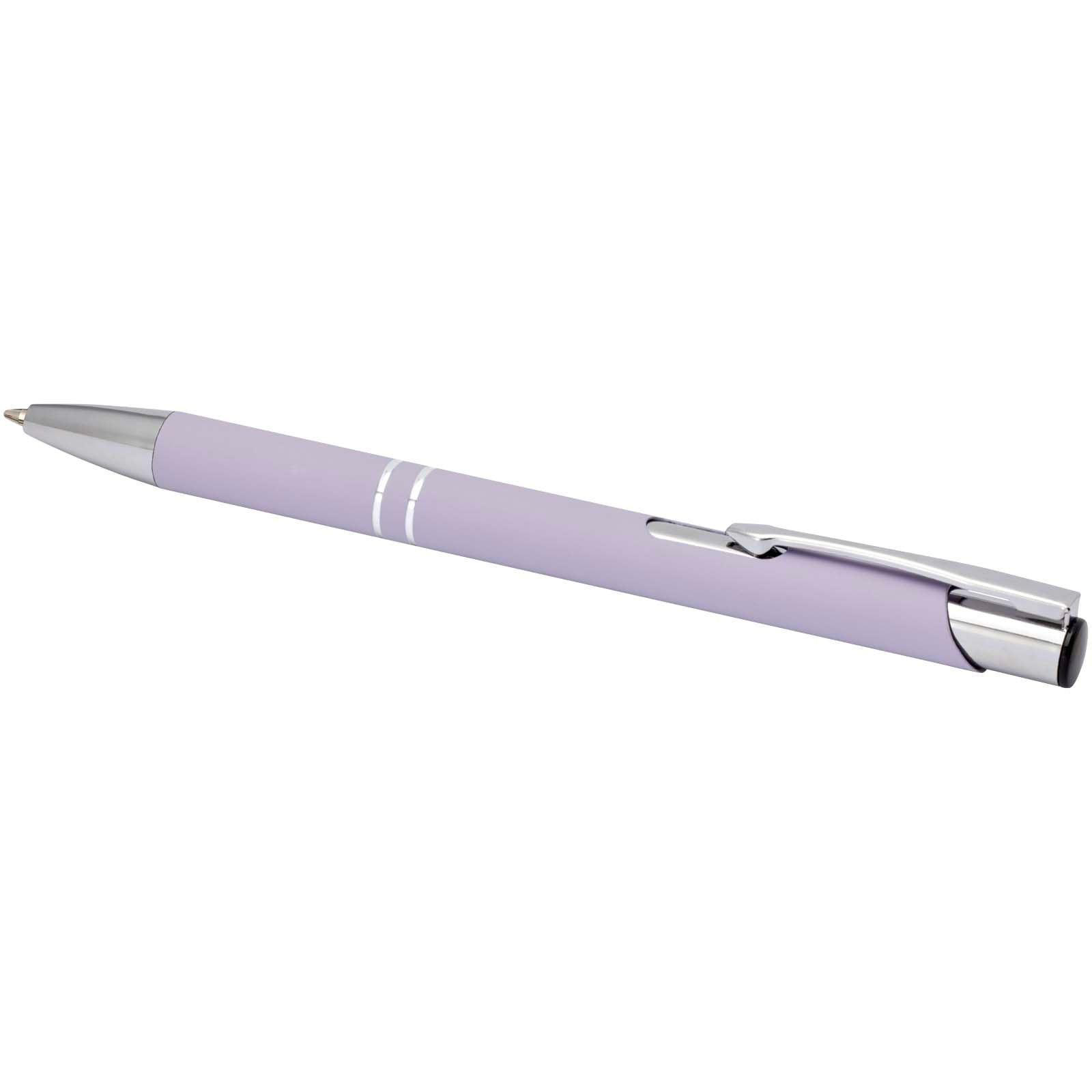 Stylo bille rétractable doux au toucher Moneta (encre noire) 30