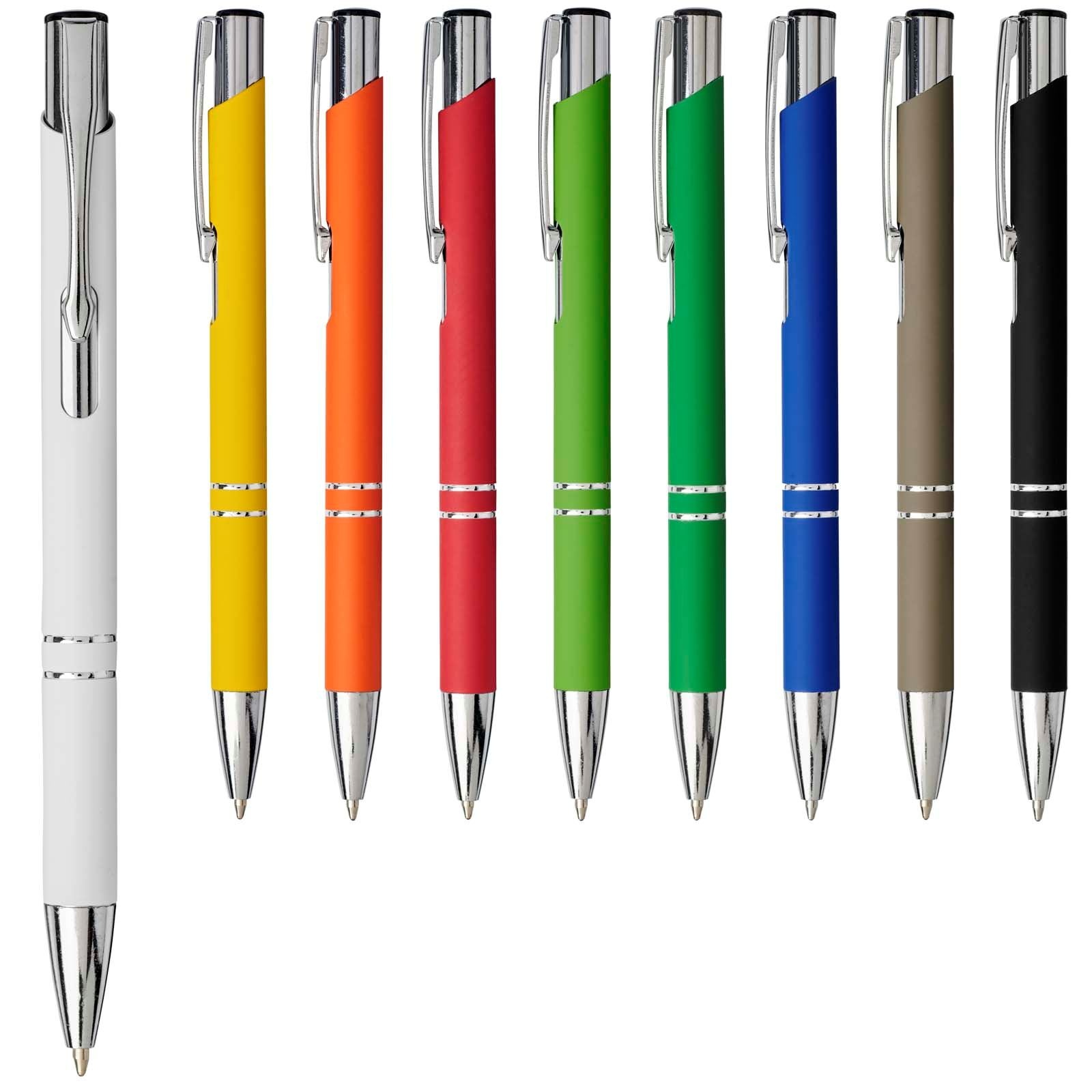 Stylo bille rétractable doux au toucher Moneta (encre noire) 33