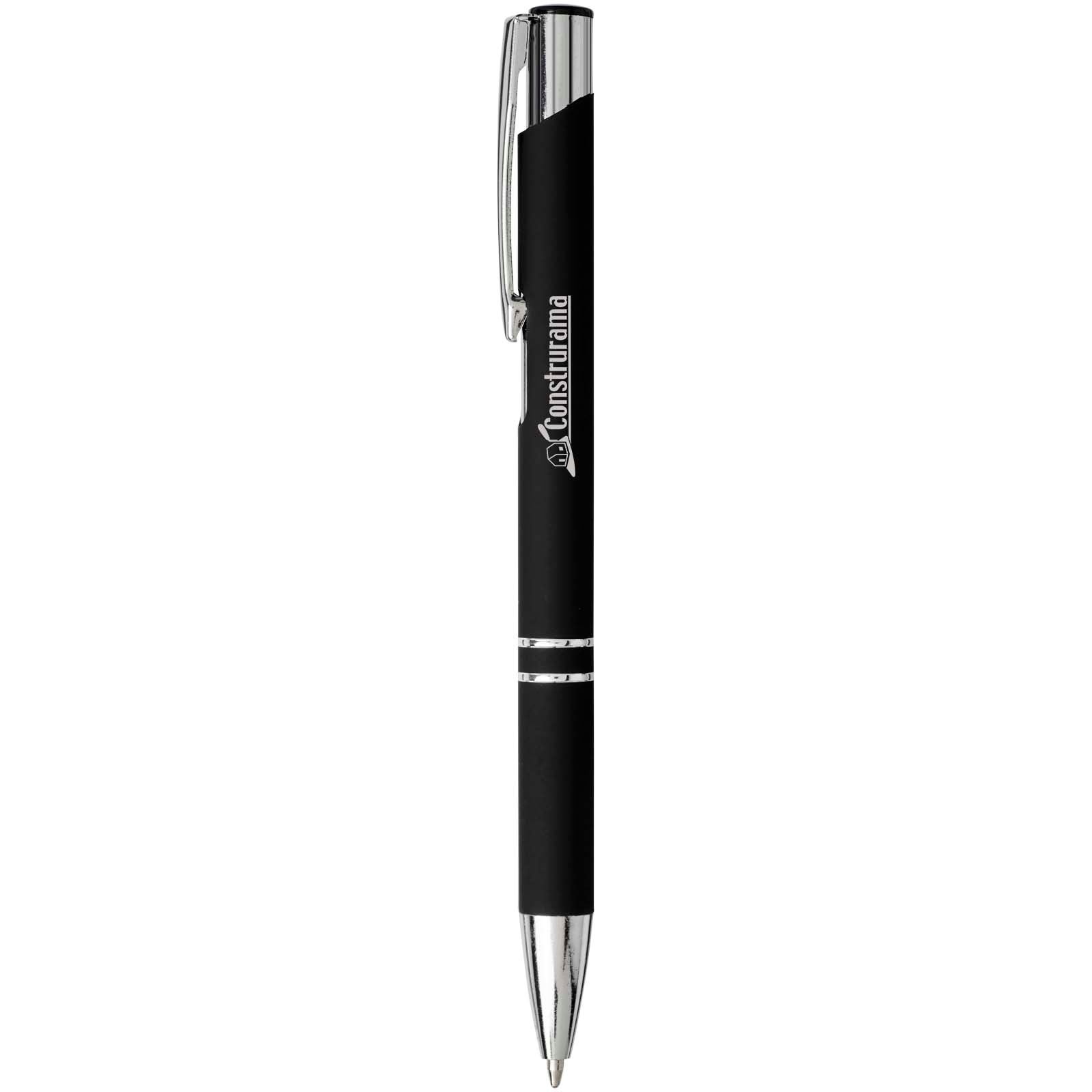 Stylo bille rétractable doux au toucher Moneta (encre noire) 11