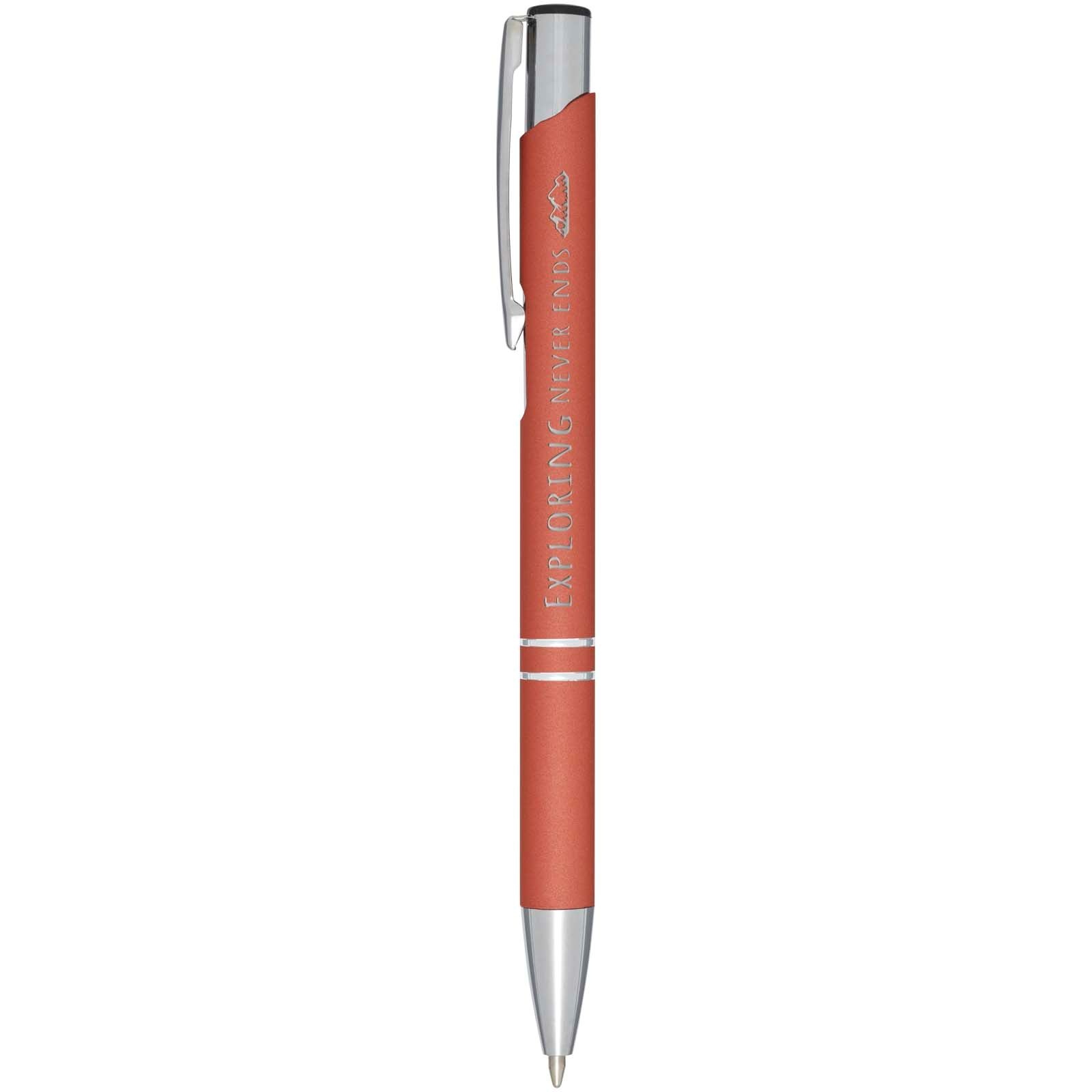 Stylo bille rétractable doux au toucher Moneta (encre noire) 12