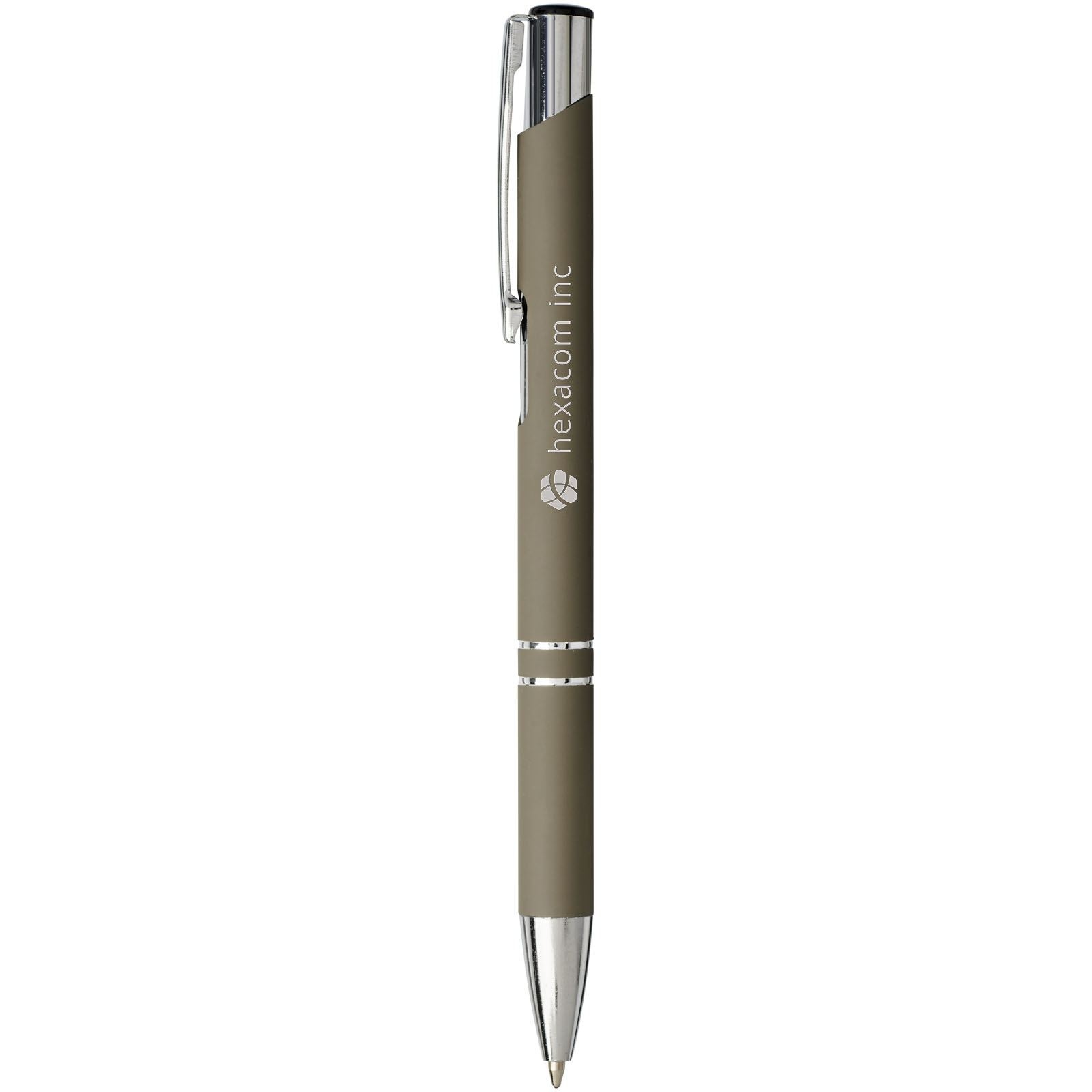 Stylo bille rétractable doux au toucher Moneta (encre noire) 13